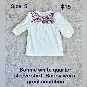 Modest shorts (tees, button down, long-sleeve, blouse). Size small and medium